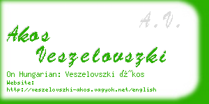 akos veszelovszki business card